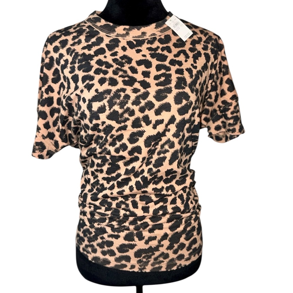 aerie Leopard Print Short Sleeve Tee in Beige and Black